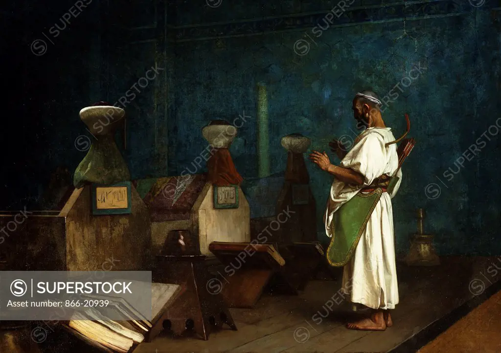 Prayer at the Sultan's Tomb; Le Tombeau des Kalifes a Brousse. Jean Leon Gerome (1824-1904). Oil on canvas. Painted circa 1878. 59.6 x 84.5cm.