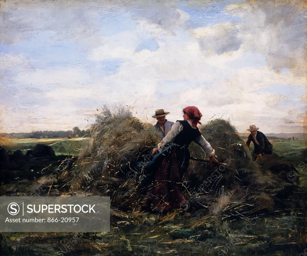 The Harvesters. Julien Dupre (1851-1910). Oil on panel. 38.7 x 46.3cm.