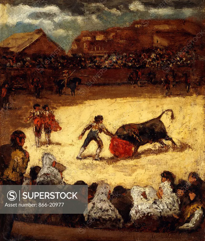 The Bullfight. Eugenio Lucas y Padilla (1824-1870). Oil on canvas. 39.4 x 33.7cm.