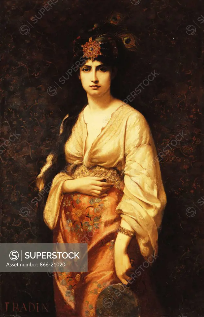 The Queen of Sheba. Jean Jules Badin (1843-circa 1880). Oil on canvas. 125 x 81.3cm.