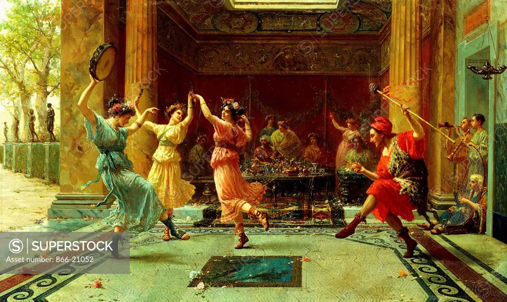The Roman Dance. Ettore Forti (1850-1940). Oil on canvas. 60.3 x 101cm.