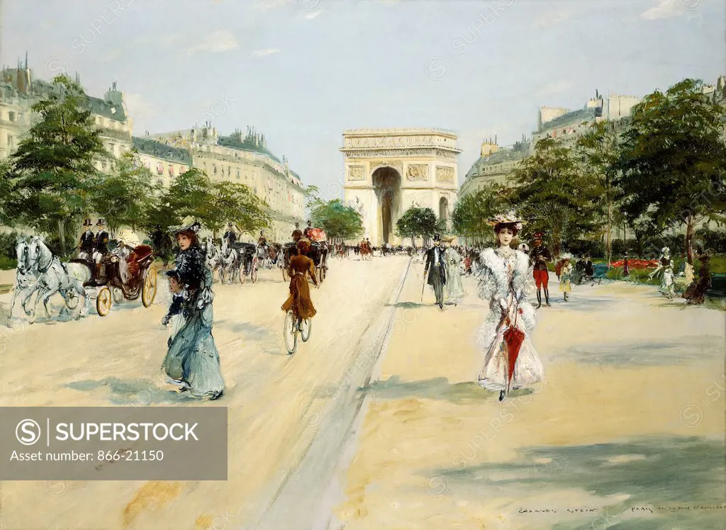 Avenue of the Bois de Boulogne; Avenue du Bois de Boulogne. Georges Stein (1870-1955). Oil on canvas. 66 x 89.5cm.