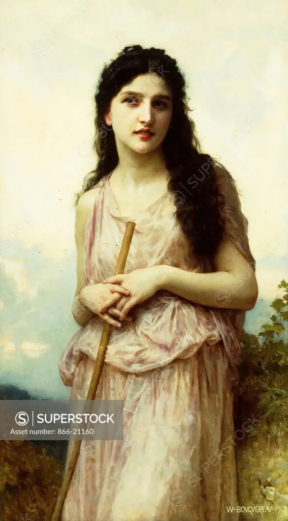 Meditation. William Adolphe Bouguereau (1825-1905). Oil on canvas. Signed and dated 1902. 117 x 65.5cm.