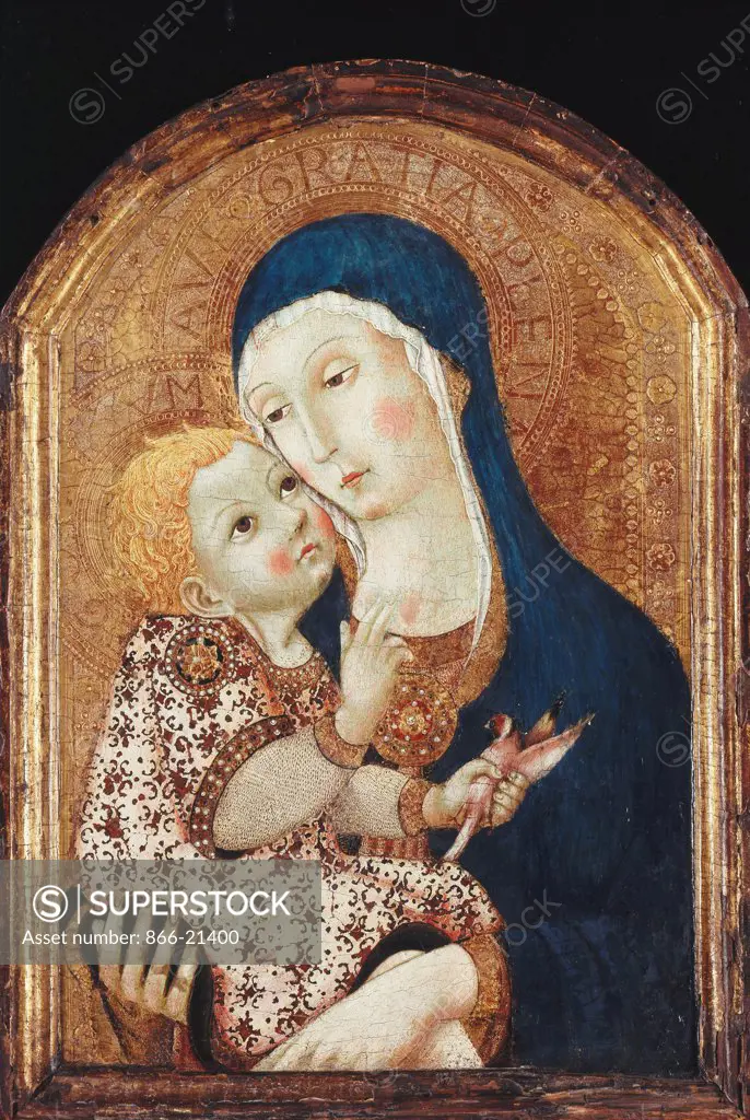 The Madonna and Child. Studio of Sano Di Pietro (1405-1491). Tempera on gold ground panel. 54 x 38.1cm.