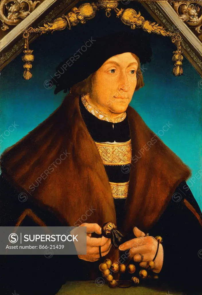 Portrait of the Count Palatine George of Wittelsbach, Bishop of Speyer. Hans Wertinger (circa 1465-1533). Oil on panel. 51 x 35cm.
