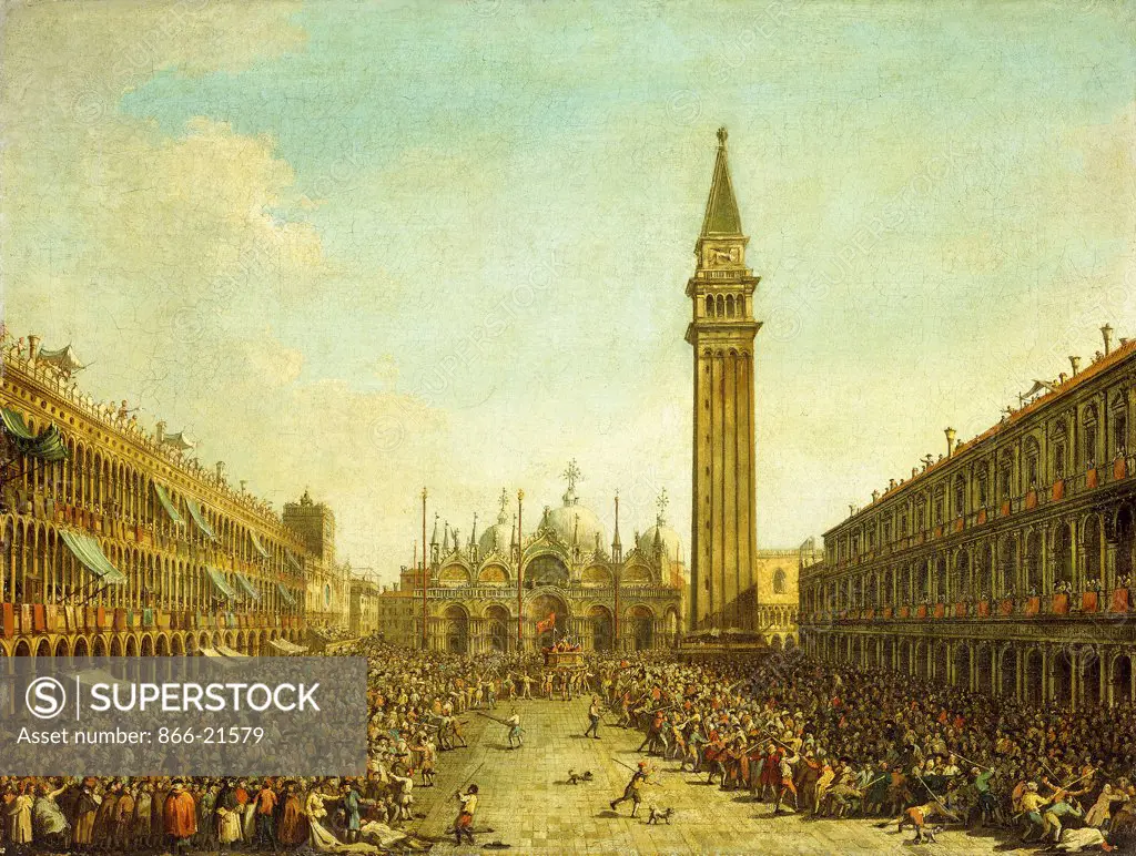The Piazza San Marco, on the Doge's Coronation Day. Francesco Guardi (1712-1793). Oil on canvas. 55.9 x 73.5cm.