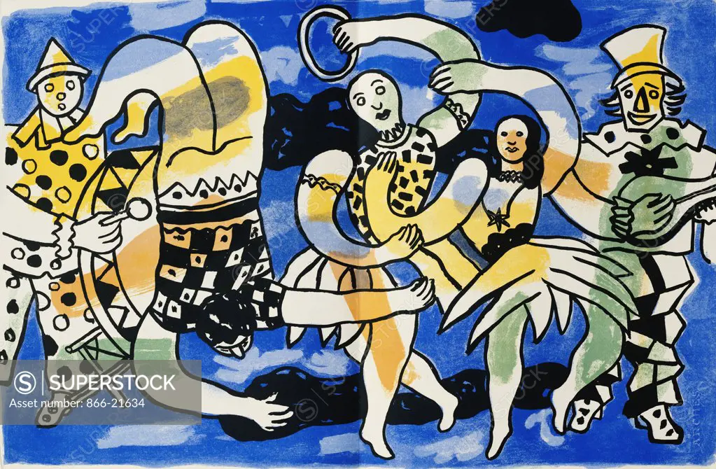 Circus; Cirque. Fernand  Leger (1881-1955). Lithograph printed in black and colours. Printed in 1950. 44.2 x 33.8cm.