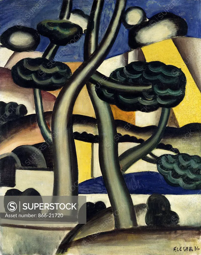 The Forest; La Foret. Fernand Leger (1881-1955). Oil on canvas. Signed and dated 1936. 90 x 72cm.