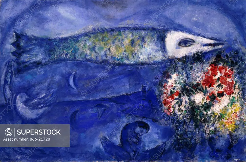 Flying Fish; Le Poisson Volant. Marc Chagall (1887-1985). Oil on canvas. Signed and dated 1956. 87.5 x 133.7cm.