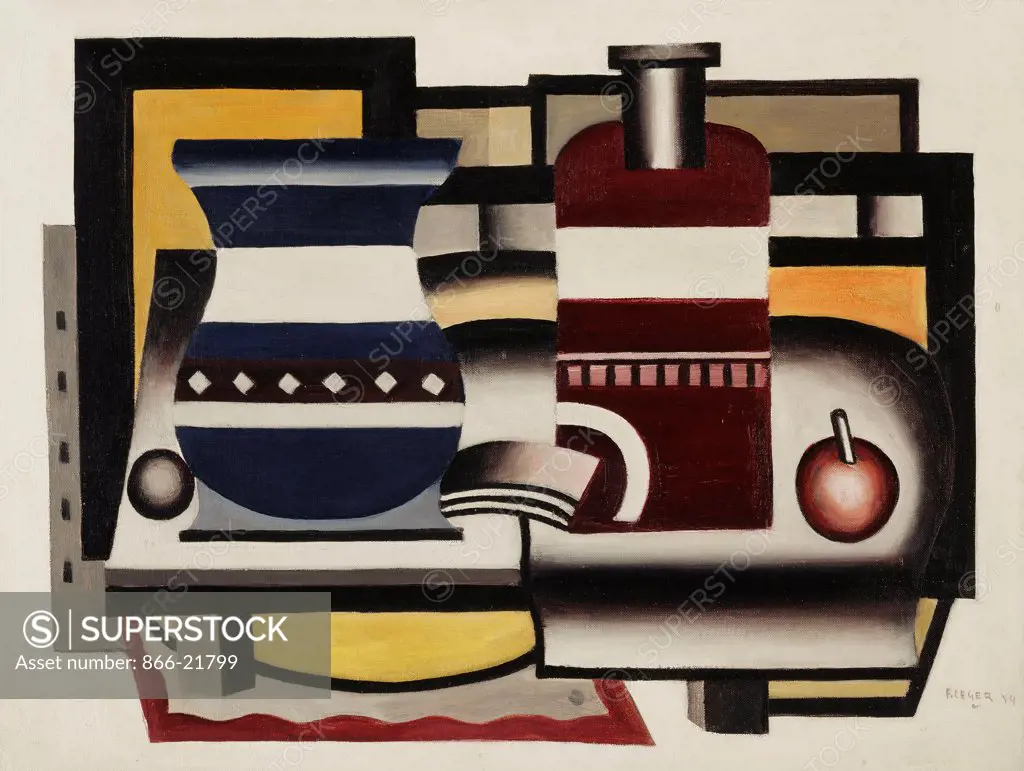 Still Life; Nature Morte. Fernand Leger (1881-1955). Oil on canvas. Signed and dated 1924. 50 x 65cm.