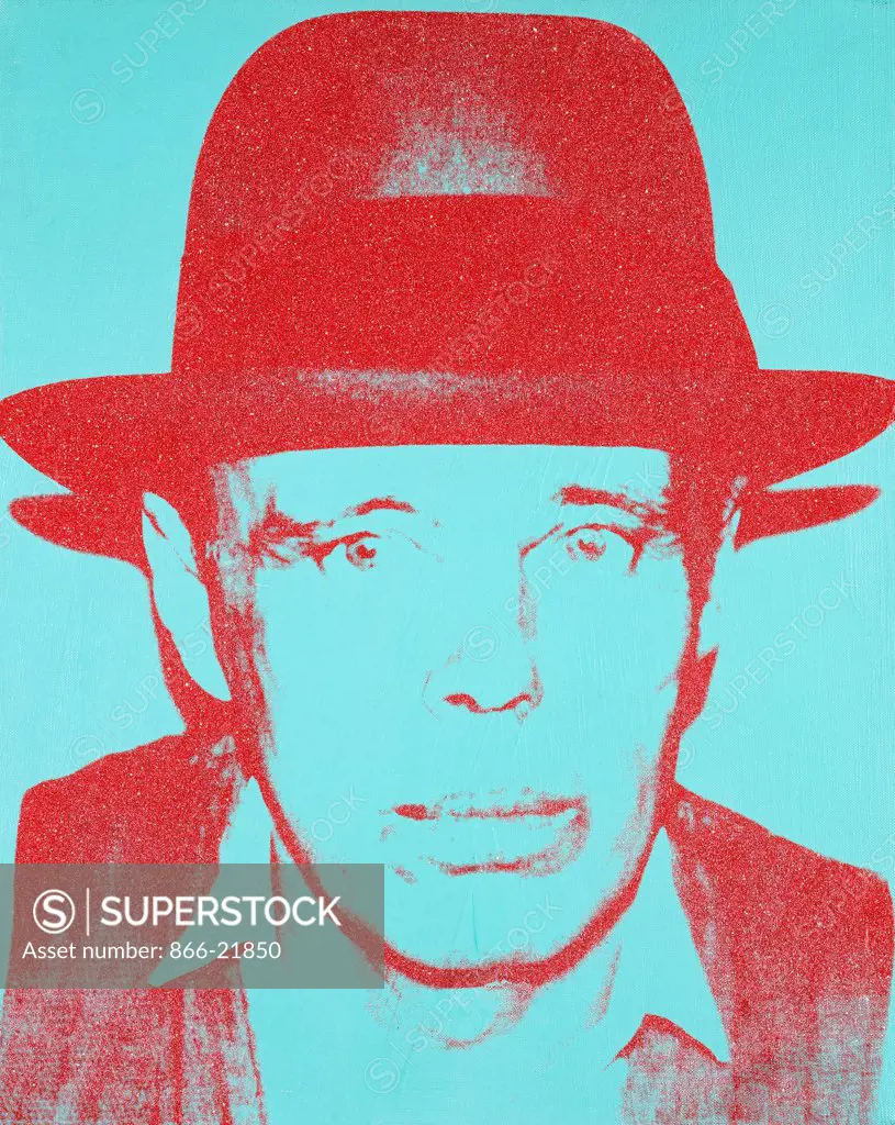 Portrait of Joseph Beuys. Andy Warhol (1930-1987). Silkscreen inks, synthetic polymer and diamond dust on canvas. Signed and dated 1983. 51 x 40.5cm.