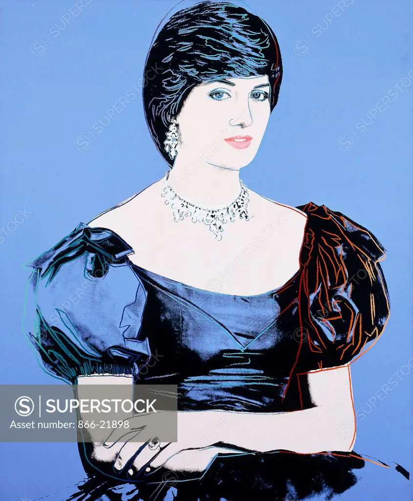 Portrait of Princess Diana. Andy Warhol (1928-1987). Synthetic polymer and silkscreen inks on canvas. Executed in 1982. 127 x 106.8cm.
