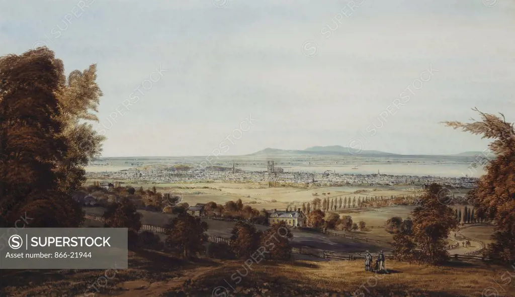 The City of Montreal from the Mountain. James Duncan (1806-1881). Watercolour. 34.4 x 58.6cm.