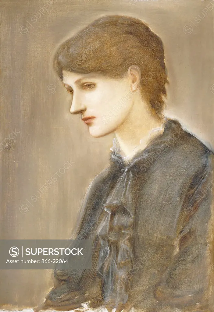 Portrait of Mrs. William J. Stillman, nee Marie Spartali. Edward Burne-Jones (1833-1898). Oil on canvas. 69.2 x 48.3cm.