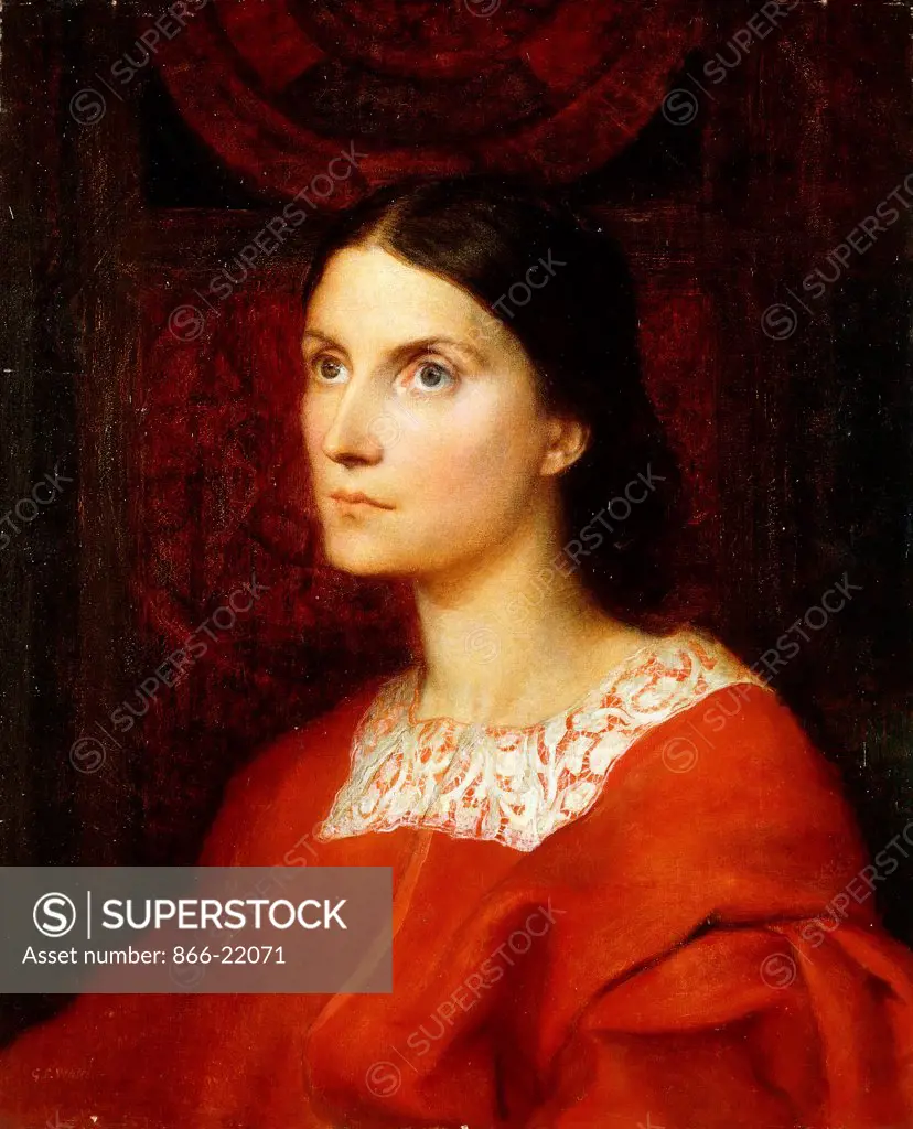 Portrait of Lady Wolverton, nee Georgina Tufnell. George Frederic Watts (1817-1904). Oil on panel. 61 x 50.8cm