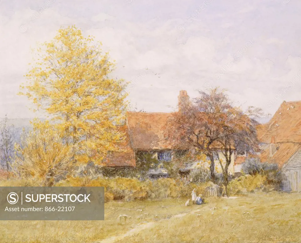 Old Wyldes Farm, Hampstead. Helen Allingham (1848-1926). Pencil and watercolour. 19.7 x 24.1cm.