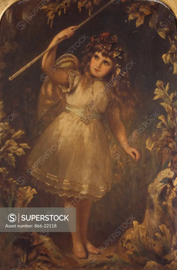 A Little Stage Fairy. Alfred Fowler Patten (1829-1888). Oil on canvas. 76.2 x 50.8cm.