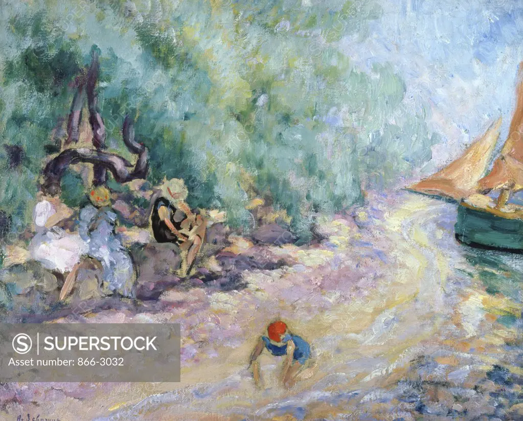 The Bathers on the Edge of the River  (Les Baigneuses au Bord de la Rivire)  Henri Lebasque (1865-1937/French)  Oil on Canvas Restriction code A. Please refer to restriction codes table in the  main menu. 