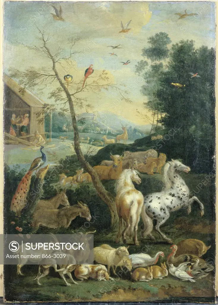 Animals Assembling before the Flood  Lambert de Hondt (act. 1679/Flemish) Oil on canvas 