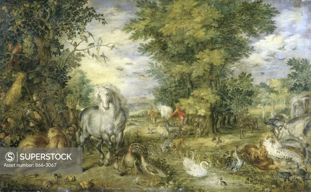 The Animals Approaching the Ark Jan Bruegel the Elder (1568-1625/Flemish) Oil on Copper Christie's Images, London, England    