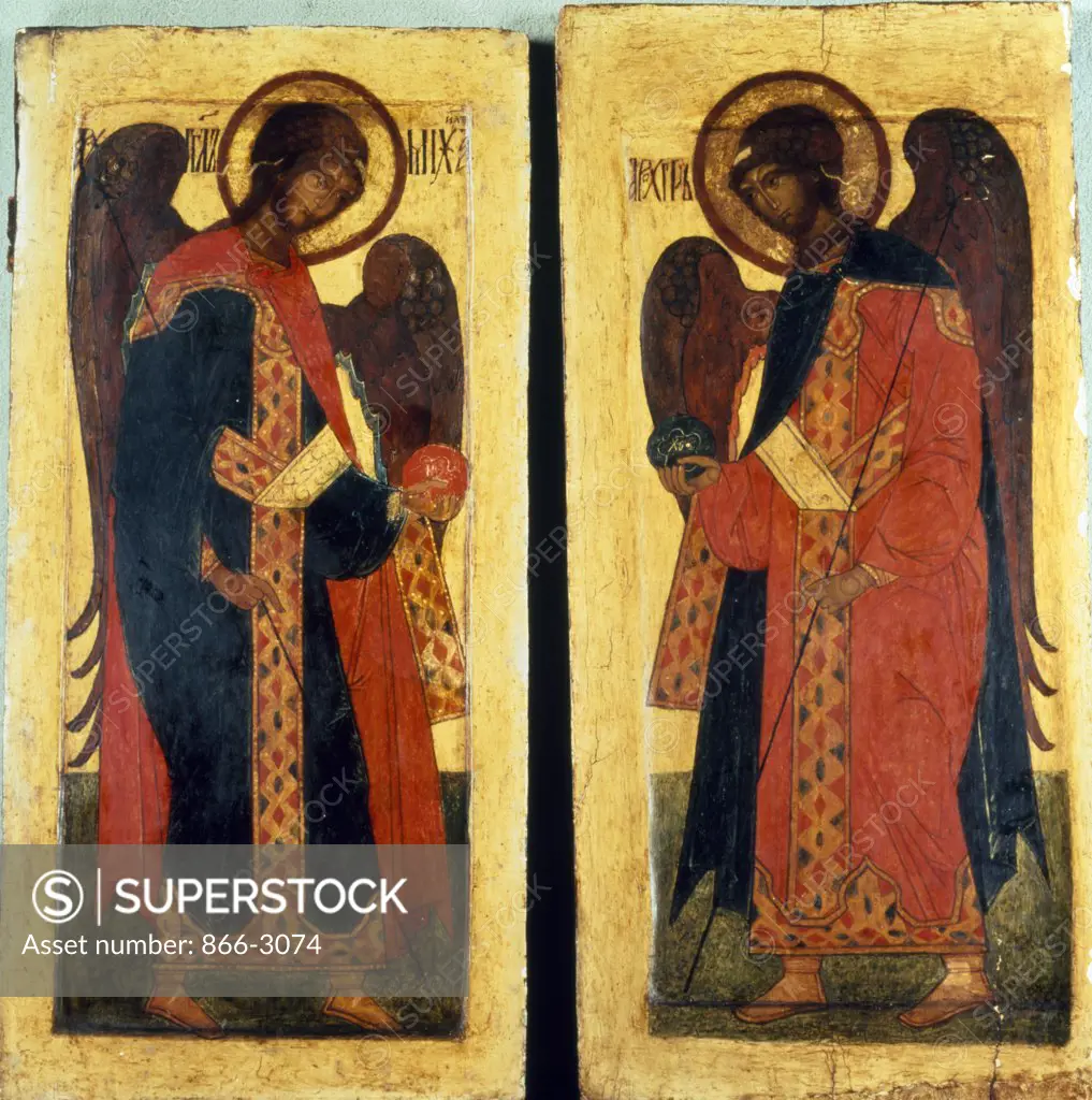 Archangels Michael and Gabriel, icon, UK, England, London, Christie's
