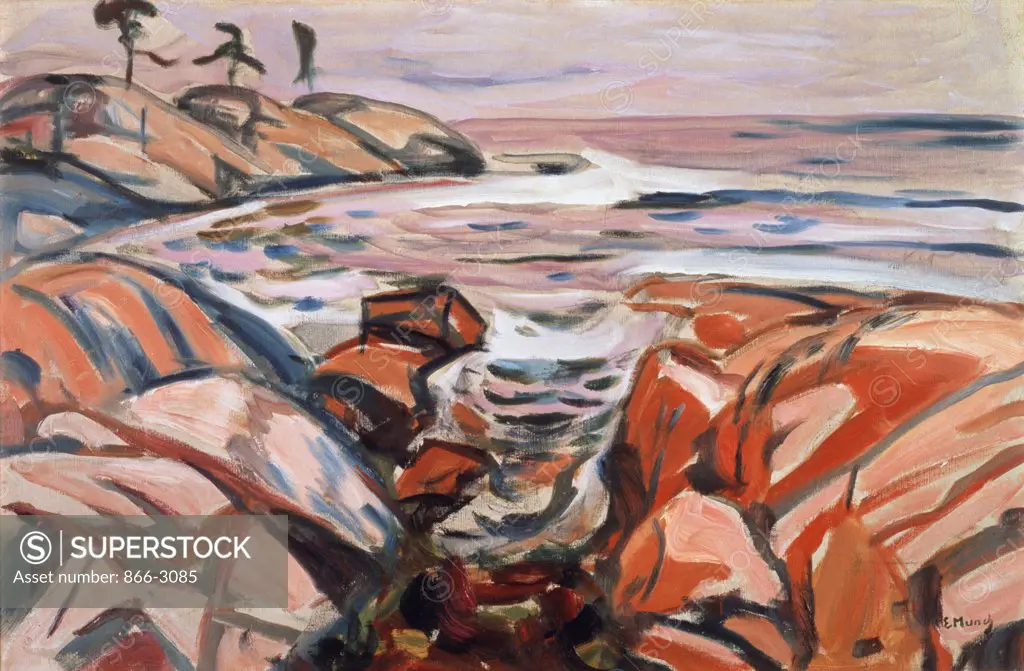 Shore Landscape Hvitsten Edvard Munch (1863-1944 Norwegian) Oil On Canvas Christie's Images, London, England