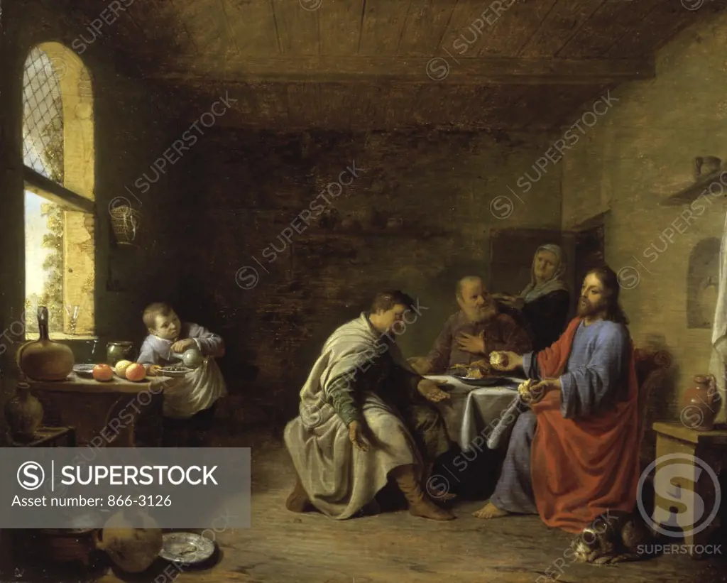 The Supper at Emmaus Hendrik Martensz Sorgh (1611-1670 Dutch)  Christie's Images, London, England  