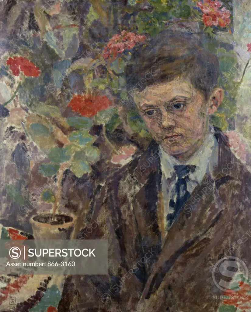 Portrait of Man with Flowers by Theo van Rysselberghe, 1924, oil on canvas, (1862-1926)