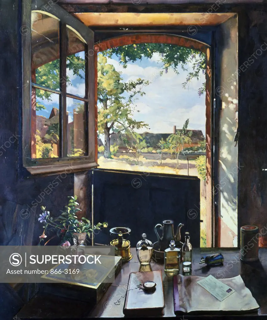 Open Door on Garden by Konstantin Somov, painting, (1869-1939), UK, England, London, Christie's
