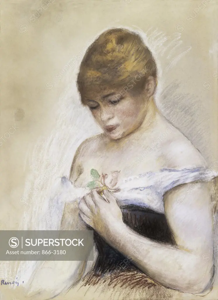 Portrait de Jeanne Samary Pierre Auguste Renoir (1841-1919 French) Pencil and pastel Christie's Images, London, England
