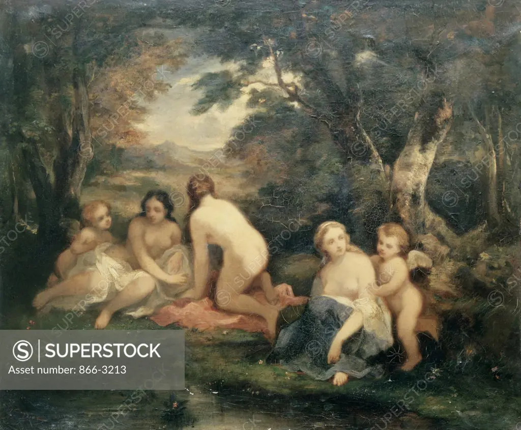 18 Nymphs And Cherubs Bathing  Diaz, Narcisse Virgile(1808-1876 French) Oil On Canvas Christie's Images, London, England 