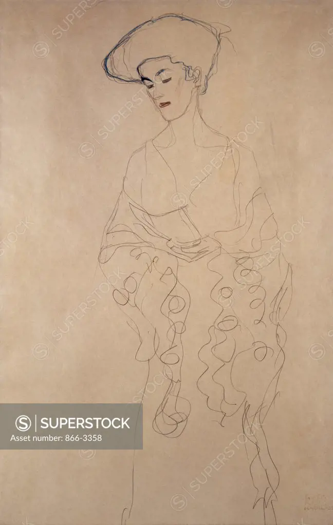 Mit Leichter Wendung Nach Links Gustave Klimt (1862-1918 Austrian) Pencil Christie's Images, London, England