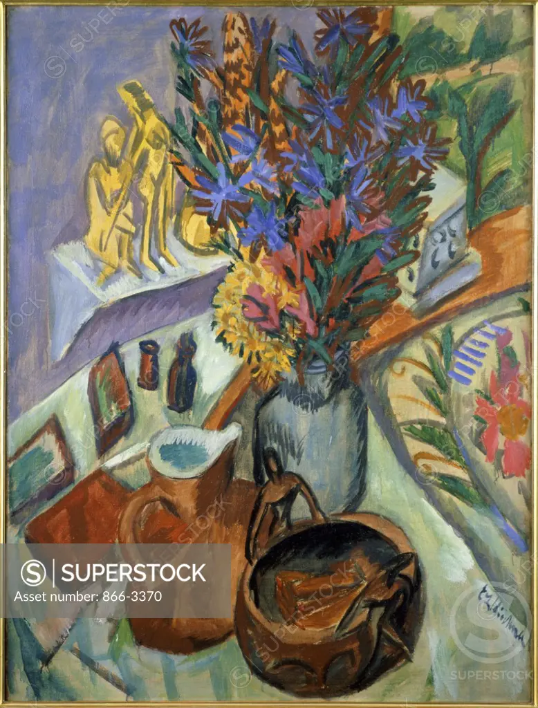 Still Life with Pitcher and African Shell  Ernst Ludwig Kirchner (1880-1938 German) Oil on canvas Christie's Images, London 