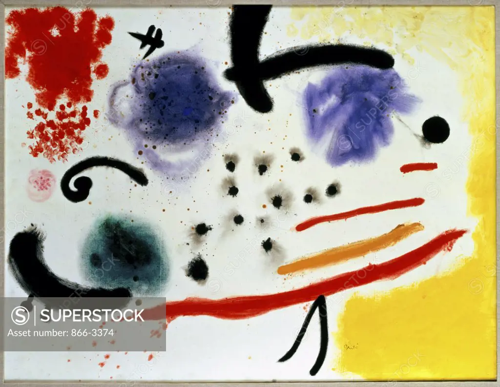 Personnage Oiseaux II  1973 Joan Miro (1893-1983/Spanish) Oil on canvas   