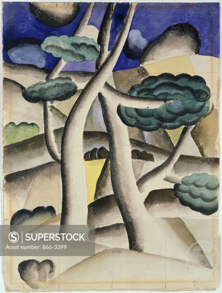 Study For A Landscape   1921 Fernand Leger (1881-1955/French) Watercolor Christie's Images, London    