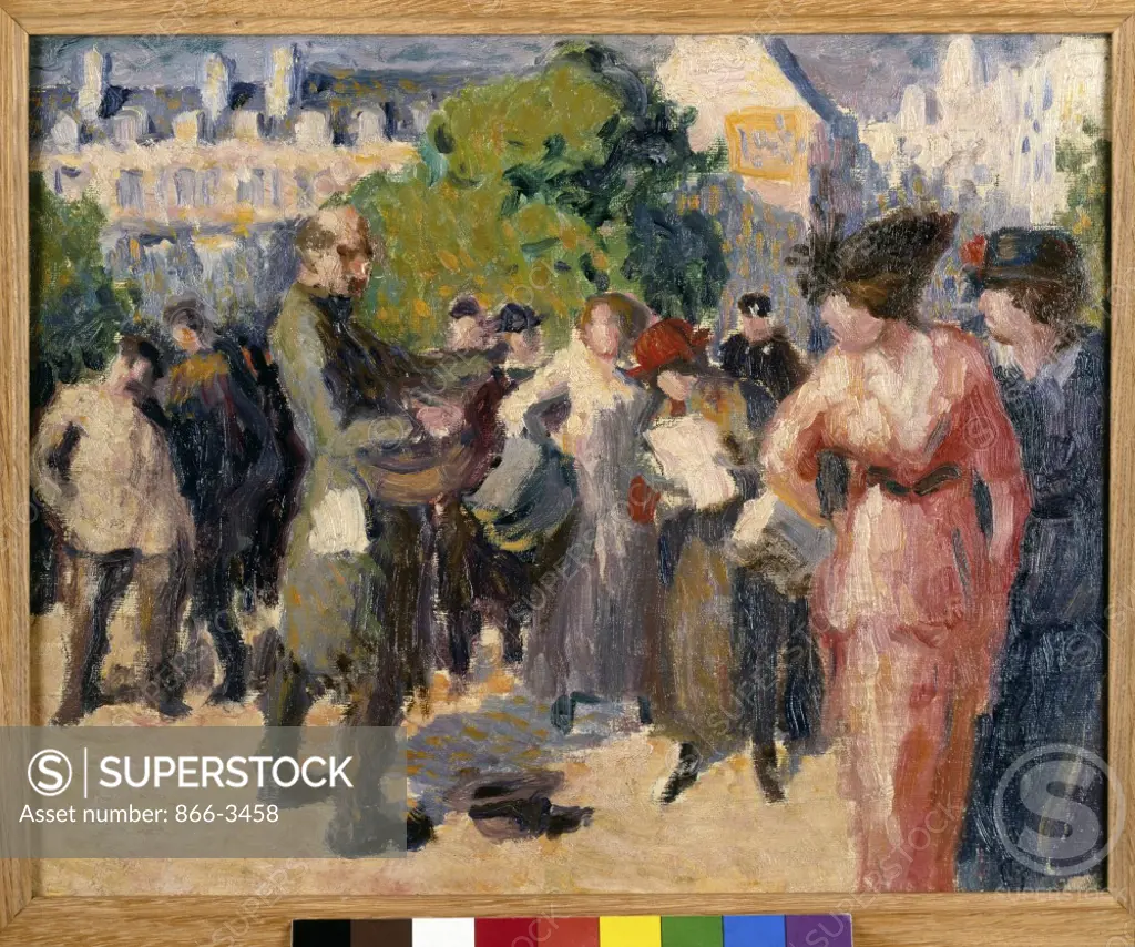 Street Scene  (Scene de Rue)  Maximilien Luce (1858-1941/French)   Oil on Canvas   
