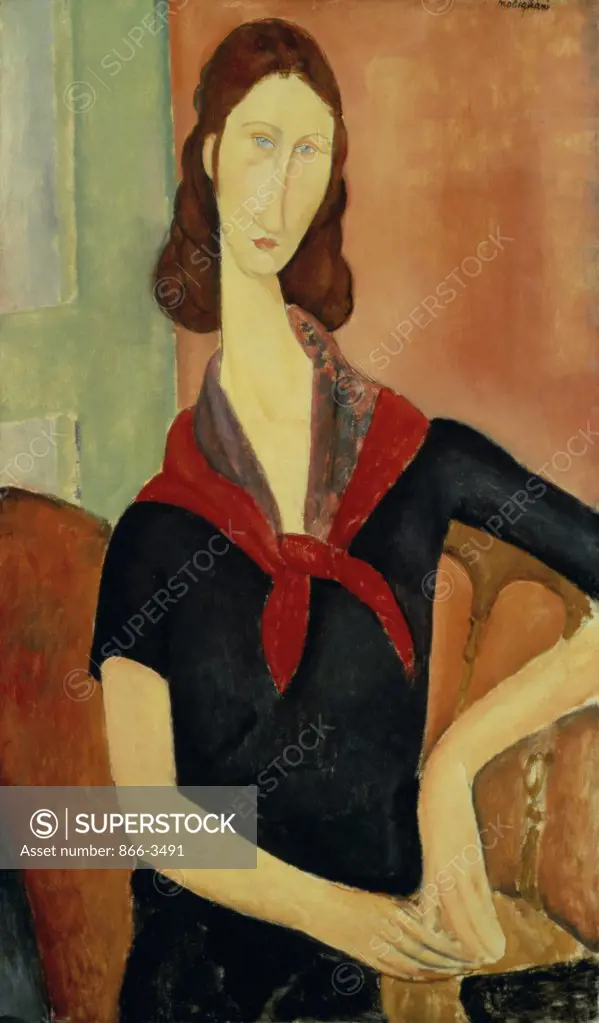 Young Woman (Au Foulard)  Amedeo Modigliani (1884-1920 Italian)  Oil on canvas Christie's Images, London, England 