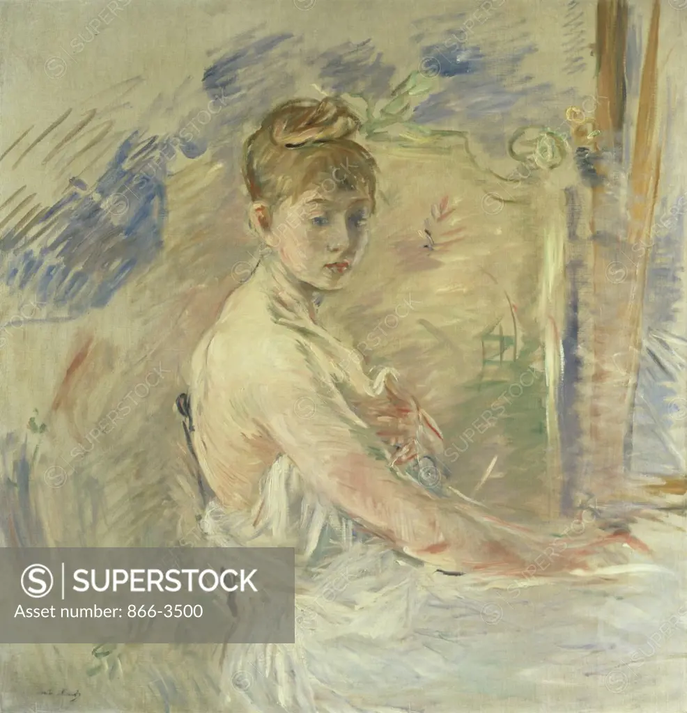 Jeune Femme se Levant    Berthe Morisot (1841-1895 French) Oil on canvas Christie's Images, London, England 