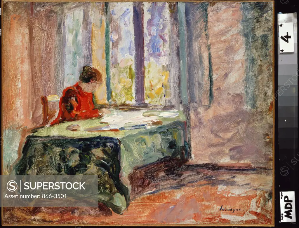 Woman Sewing Henri Baptiste Lebasque (1865-1937 French) Oil on canvas Christie's Images, London, England 