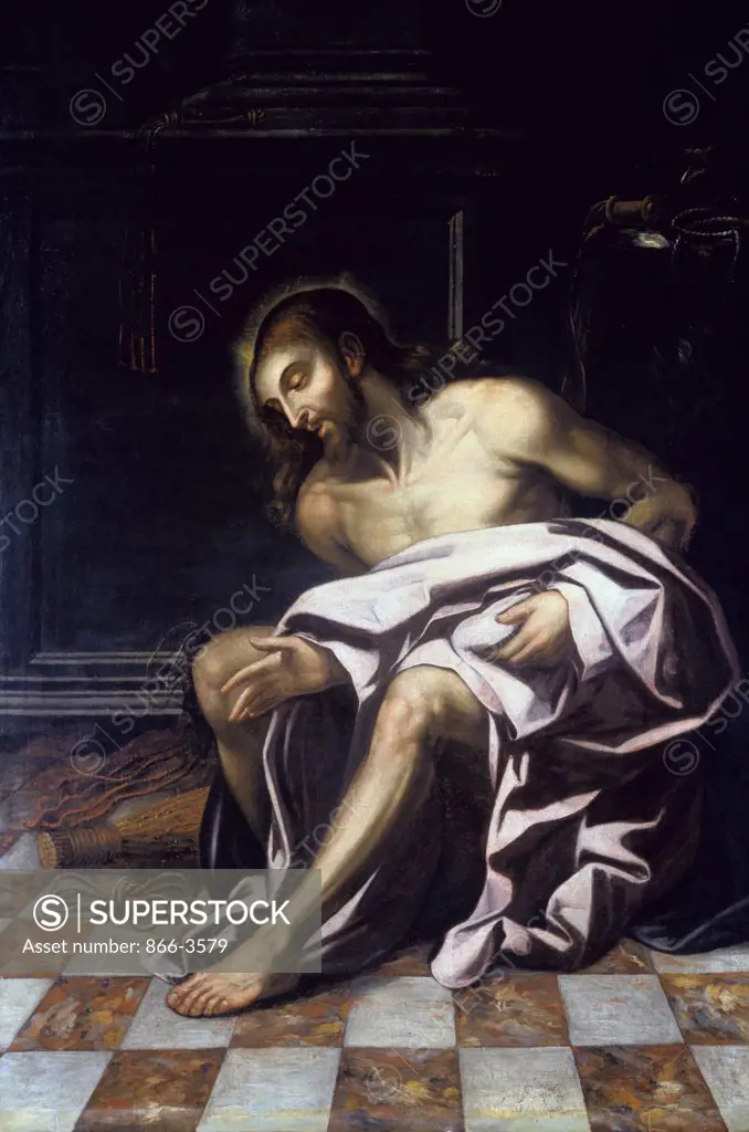 Christ the Man of Sorrows  Felipe Ramrez (17th C./Spanish) Oil on Canvas 