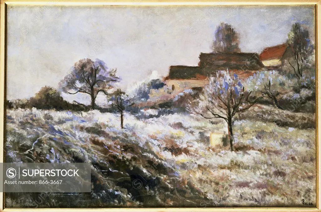 Rolleboise: Gelee Blanche (Winter Landscape)  Maximilien Luce (1858-1941 French) Oil on canvas Christie's Images, London, England