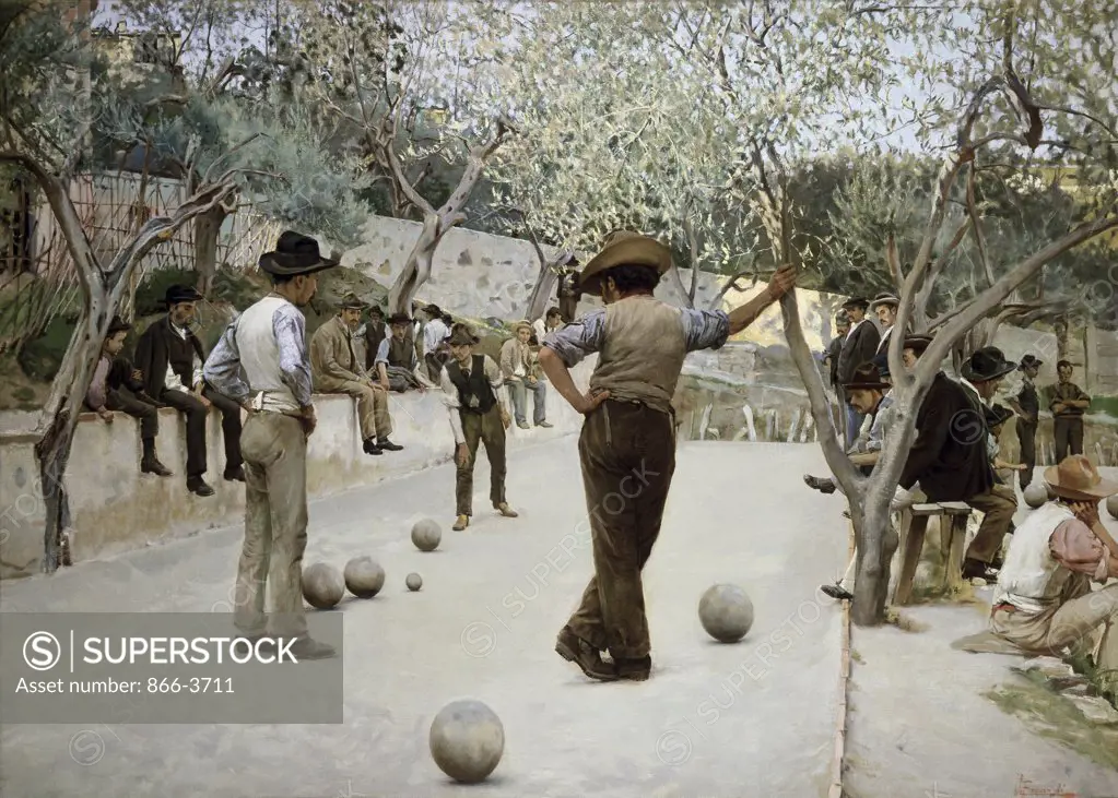 The Game Of Boules Ruggero Focardi (1864-1934 Italian) Oil On Canvas Christie's Images, London, England