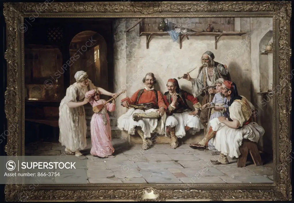 The Music Lesson  S.D. 1890 Paul Joanowitch (1859-1913 Austrian) Oil On Canvas Christie's Images, London, England