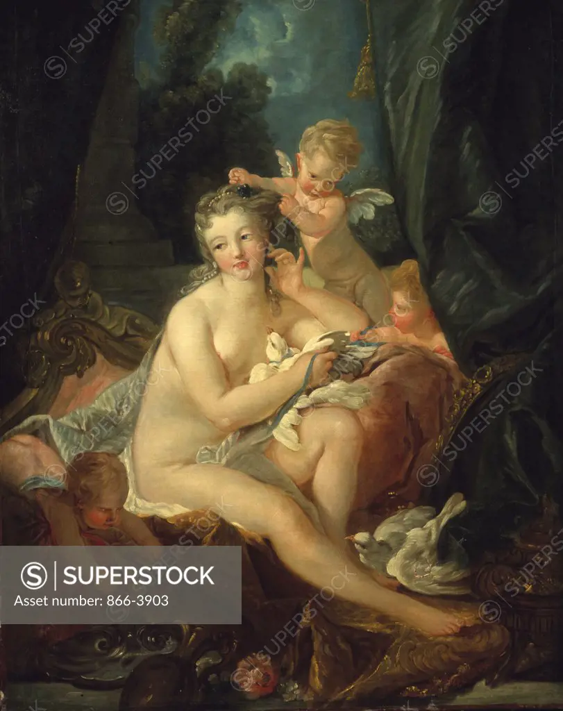 The Toilette of Venus, by follower of Francois Boucher, oil on canvas