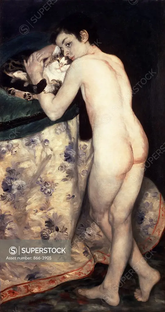 Le Jeune Garcon au Chat 1865 Pierre Auguste Renoir (1841-1919 French) Oil on canvas Christie's Images, London, England