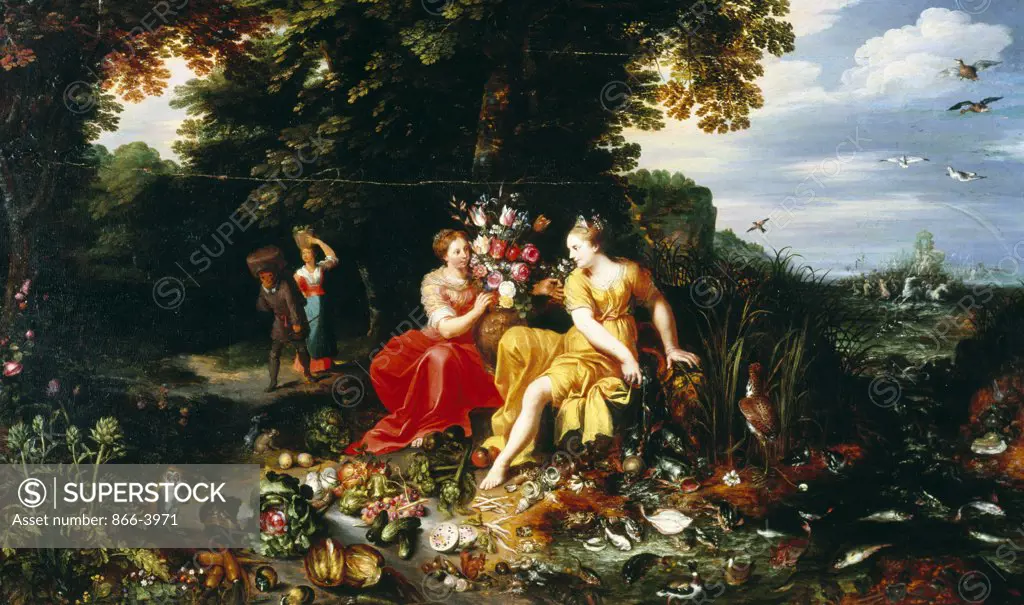 Element of Earth and Water Personified on Seashore With Triumph of Amphitrite Beyond, by Jan Bruegel the Younger, (1601-1678), England, London, Christie's Images