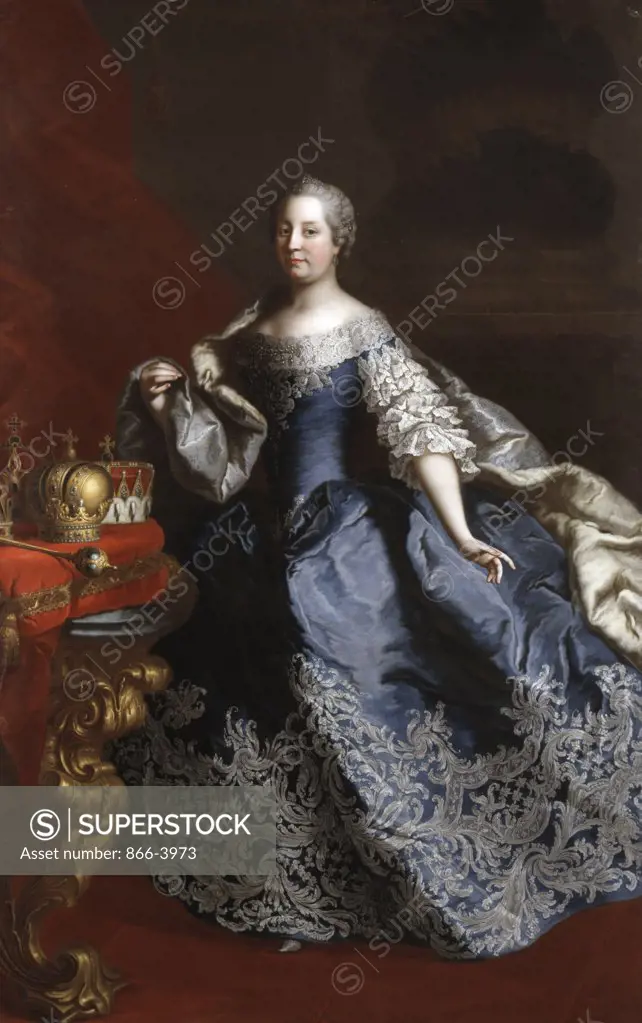 Portrait of Empress Maria Theresia of Austria  (1717-1780)  Marten van Meytens II (1695-1770/Swedish) Oil on canvas  