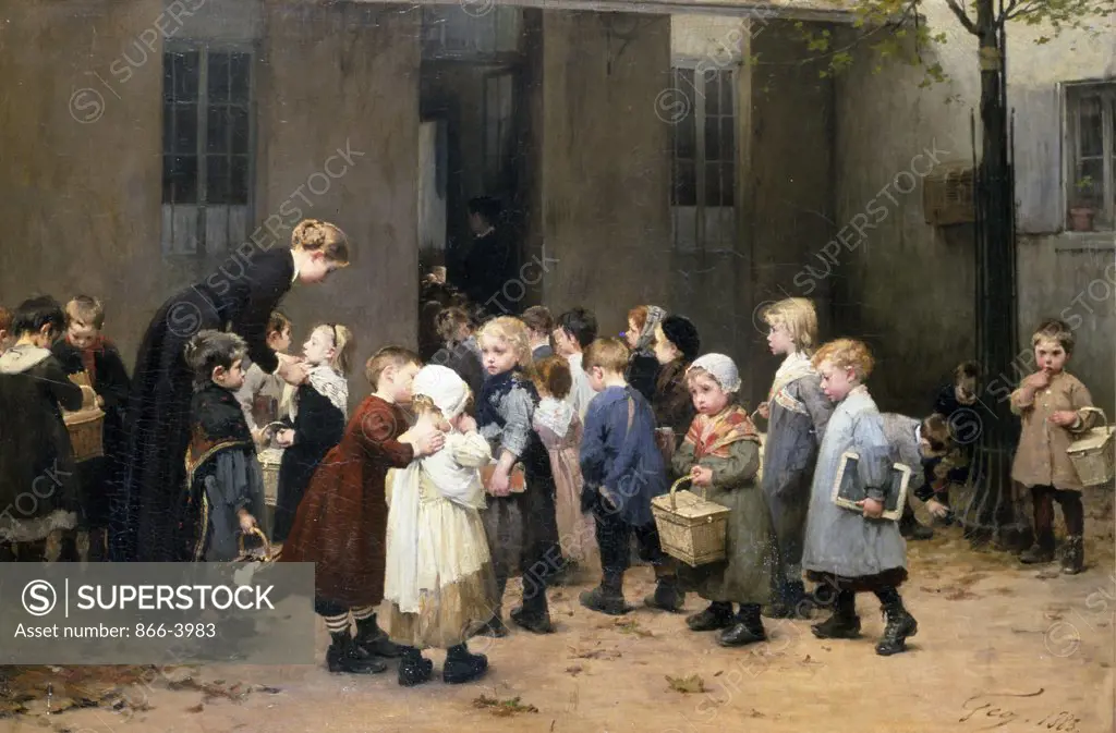 Back to School, by Henry Jules Jean Geoffroy, 1883, oil on canvas, (1853-1924), England, London, Christie's Images