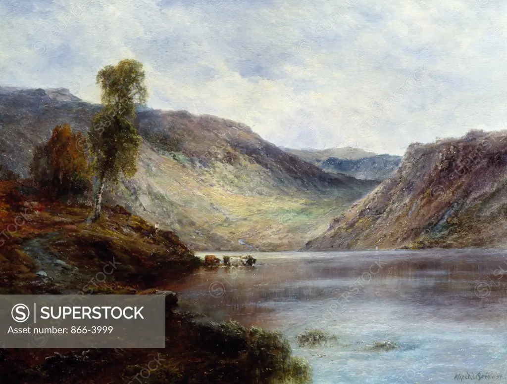 Scotland, Loch Katrine near Benlach-Nam-Bo, by Alfred de Breanski, oil on canvas, (1869-1893), England, London, Christie's Images