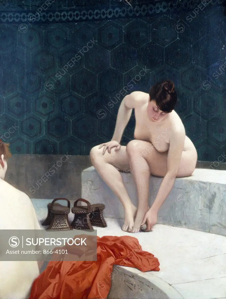 Two Ladies at the Baths, by Jean-Leon Gerome, (1824-1904), England, London, Christie's Images